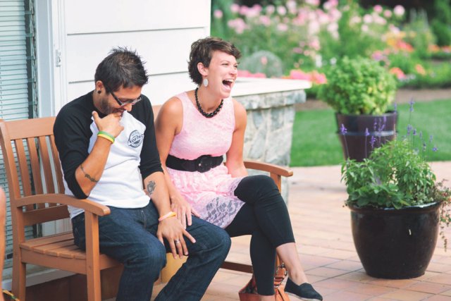 couple learning that they are actually attending a suprise wedding