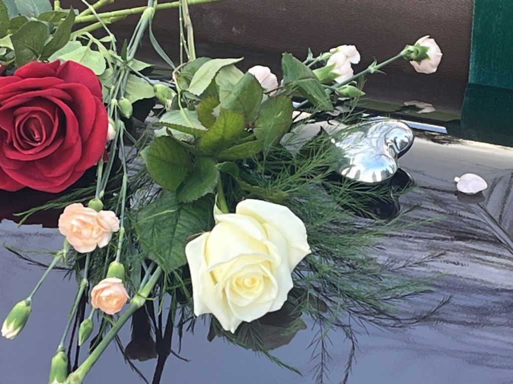 Memorial flowers arranged for ceremony in Nanaimo BC